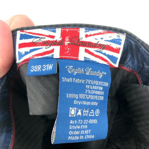 ENGLISH LAUNDRY Mens Dress Pants 31R Grey Blue Check NWOT - Picture 6 of 7